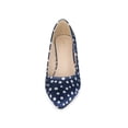 thumbnail image 5 of BLISSFUL STEP Women's Shoes Polka Dot Kitten Heel Pumps Pointed Toe Slip-on Heels Royal Blue 6, 5 of 7