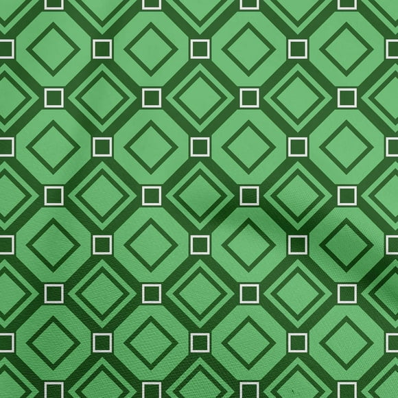 oneOone Cotton Jersey Green Fabric Geometric Dress Material Fabric Print Fabric By The Yard 58 Inch Wide