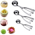 thumbnail image 2 of Cookie Scoops for Baking Set of 3, Ice Cream Scoop Set with Trigger Stainless Steel Set Excellent for Melon Ball, Cupcake, Muffin, Meatball, Include Large Medium Small Size, 2 of 8