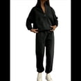 thumbnail image 2 of Conjunto Deportivo de 2 Piezas para Mujer: Sudadera de con Media Cremallera y Pantalón de Chándal Negro S, 2 of 8