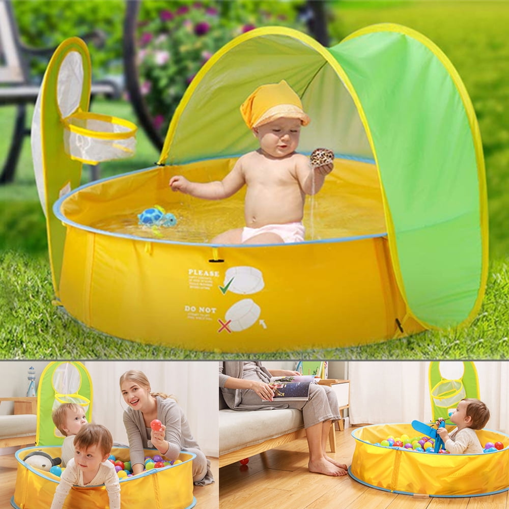 Travel Set Pop Up Beach Tent Sun Shelter w/ Canopy Pool For Kid Baby UPF 50 