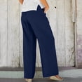 thumbnail image 7 of Mifsaly Wide Leg Pants Women High Waisted Casual Loose Trousers with Pockets Cotton Linen Blend Flowy Summer Beach Wear Comfortable Breathable Relaxed Versatile Stylish Daily Wear XL, 7 of 7