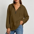 thumbnail image 6 of NTACZA Sweatshirt for Women Hoodies Half Zip Cozy Long Sleeve with Pockets Drawstring Daily Outfits Coffee M, 6 of 9