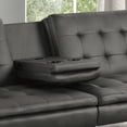 thumbnail image 5 of Furniture of America Canu Convertible Faux Leather Futon Daybeds with USB Port up to 500 lbs, Gray, 5 of 5