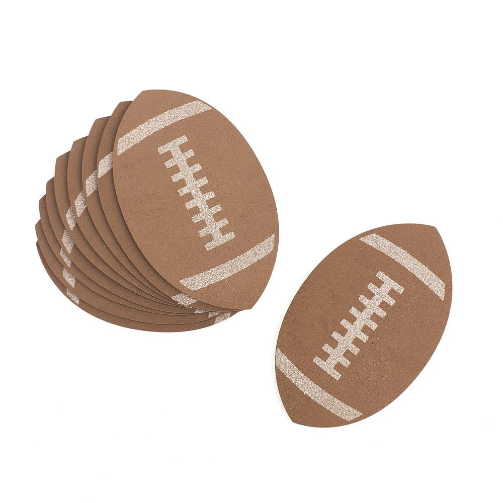 Football Foam Glittered Cutouts, 31/2Inch, 10Count