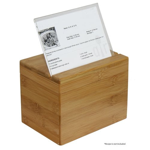 Oceanstar Bamboo Recipe Box With Divider Walmart Com Walmart Com