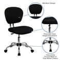 thumbnail image 4 of Flash Furniture Beverly Mid-Back Swivel Ergonomic Mesh Office Chair with Padded Seat, Black/Chrome, 4 of 14