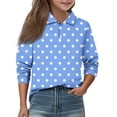 thumbnail image 2 of CCRFTGI Polo Shirts for Children Girls Size 7 School Uniform Polka Dots Shirts Athletic Tennis Button Down Collared Polo Casual Quick Dry 2026 Summer Tops Blue 7-8 Years, 2 of 5