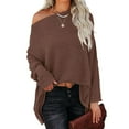 thumbnail image 2 of Fashion Knit Sweater, Batwing Sleeve Knit Tops Charming Loose One Shoulder Comfortable For Lady For Work For Travel ANGGREK No, 2 of 5