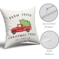 thumbnail image 3 of Merry Christmas Pillow Covers 20x20 Inch Set of 2 Farmhouse Red Truck Christmas Pillows Green Fir Tree Wreath Winter Holiday Decor Throw Cushion Case for Home Couch Sofa Bedroom Livingroom, 3 of 6