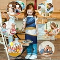 thumbnail image 3 of Blue and Gold Marble Glitter Waves Pattern Kids Aprons for Girls and Boys,Adjustable Neck Strap Toddler Aprons for Kids Cooking Baking, 3 of 3