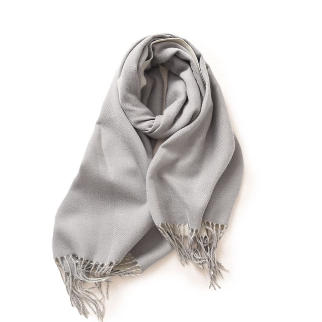 Bufanda cálida de otoño para mujer, bufanda de algodón de color liso con borlas/flecos, bufanda de pashmina a cuadros de color liso, bufanda XL, estola multifuncional