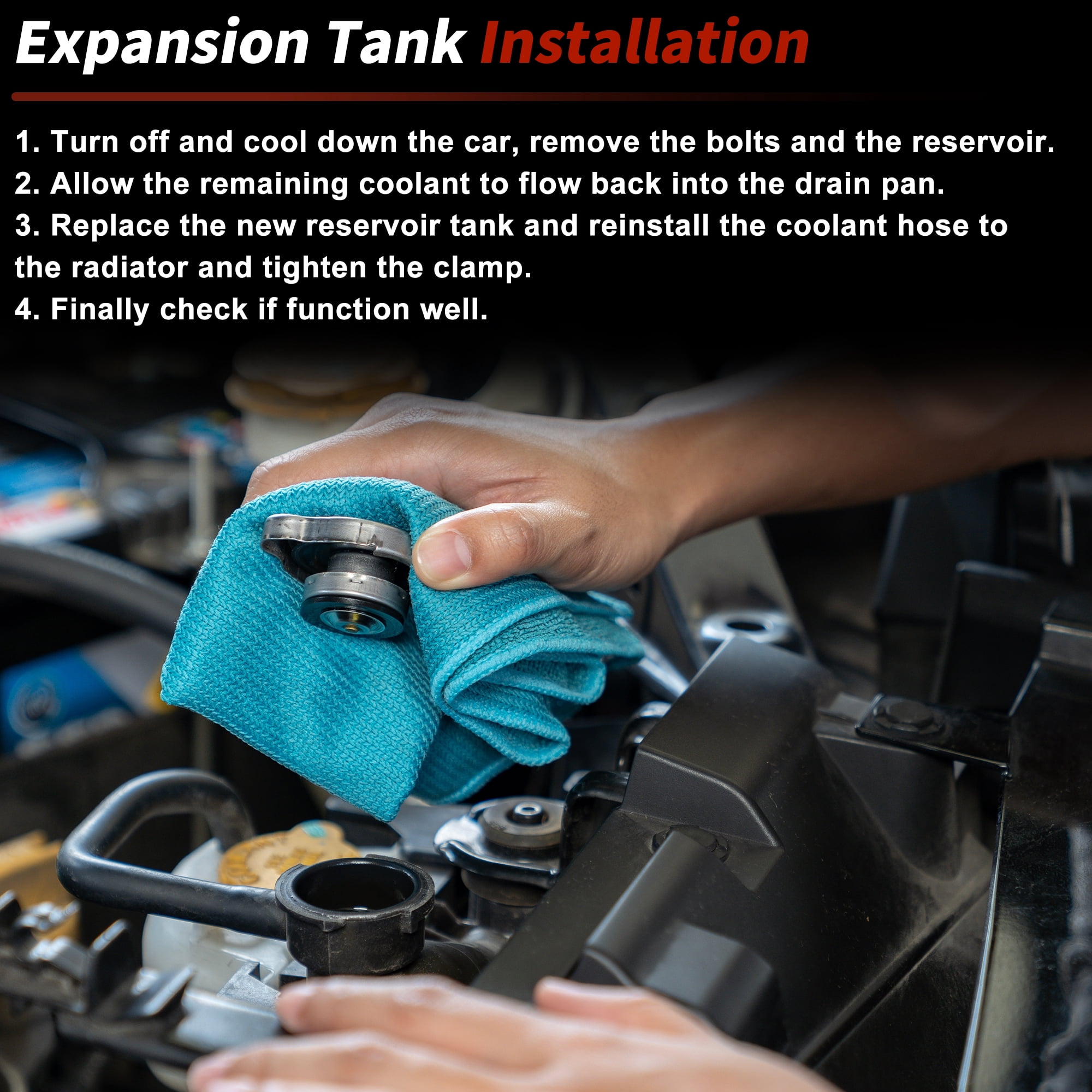 Unique Bargains Coolant Expansion Reservoir Tank for Toyota Corolla iM 2017-2018 1.8L L4 for Scion tC 2011-2016 2.5L L4 Radiator Coolant Overflow Reservoir Recovery Tank 1648022080