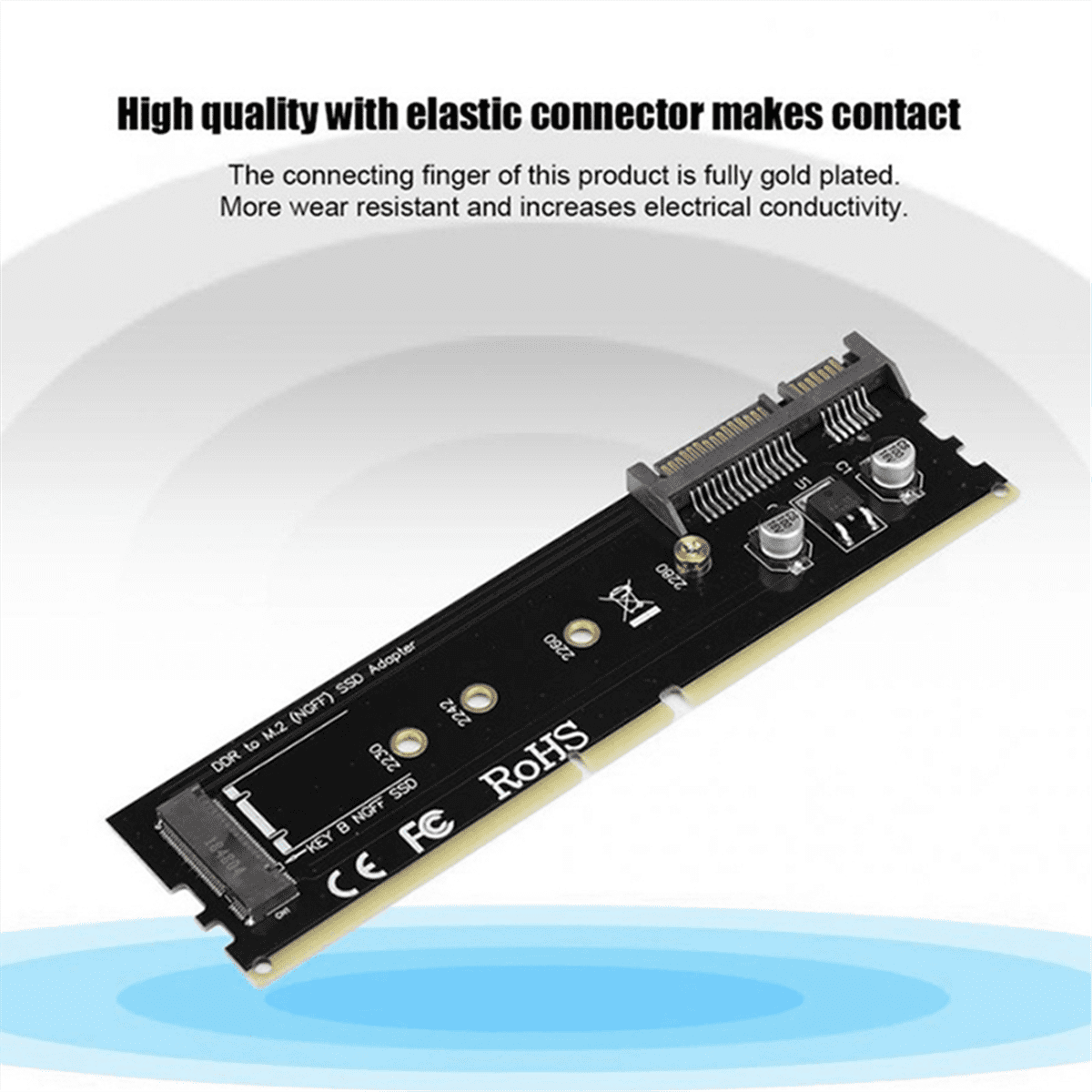 DDR3 DDR4 DDR2 to M2 SSD Adapter NGFF B Key Riser Card SATA