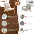 thumbnail image 6 of JULY'S SONG Mid Century Modern Accent Chair with Pillow, Linen Upholstered Reading Chair with Wood Frame, 25.6" W Arm Chairs in Living Room,Beige-Curved Armrest, 6 of 8