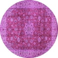 thumbnail image 1 of Ahgly Company Indoor Round Medallion Purple Traditional Area Rugs, 8' Round, 1 of 4