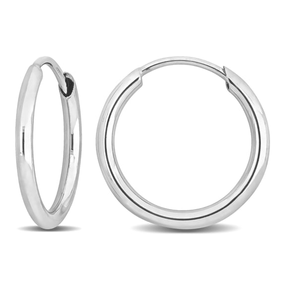 Everly Women's 13mm 14k White Gold Hoop Earrings