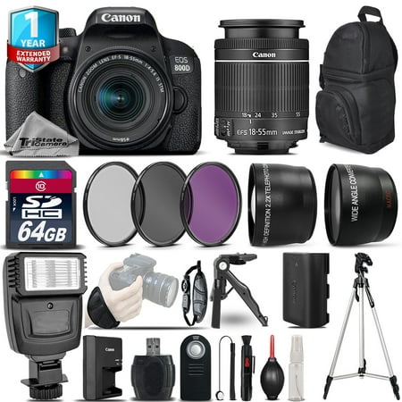 Canon EOS Rebel 800D DSLR Camera + 18-55mm IS STM +1yr Warranty -Ultimate (Best Dslr Camera Cyber Monday Deals)