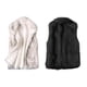 thumbnail image 3 of Jumpingount Chaleco de lana de piel sintética elegante y cálido de tela para mujer, chaqueta de lana sin mangas, chaleco de mujer Camisetas sin mangas negro SG, 3 of 6