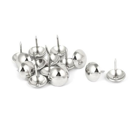 

16mm Dia Upholstery Nail Thumb Tack Pushpin Doornail Silver Tone 15PCS
