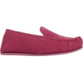 thumbnail image 4 of Womens Slip On Fabric Lined Suede Moccasin Slippers with Hard Sole - Wine - US 7, 4 of 7