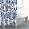 thumbnail image 4 of Blue Floral Leaf Pattern Shower Curtain 72"x84" ,Bathroom Decorative Shower Curtains Set with 12 Hooks,Modern Waterproof Washable Shower Curtain, 4 of 6