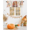 thumbnail image 5 of Kitchen Valances for Window, Thanksgiving Pumpkin on Red Car Light Filtering Rod Pocket Valance Curtain, Maple Leaf Blue Bird Short Curtains Window Topper for Bedroom Bathroom Living Room 54x18in, 5 of 7