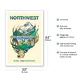 thumbnail image 2 of Northwest - By Rail Takes You Clear Across America - Vintage Railroad Travel Poster by David Klein c.1972 - Fine Art Matte Paper Print (Unframed) 30x44in, 2 of 4