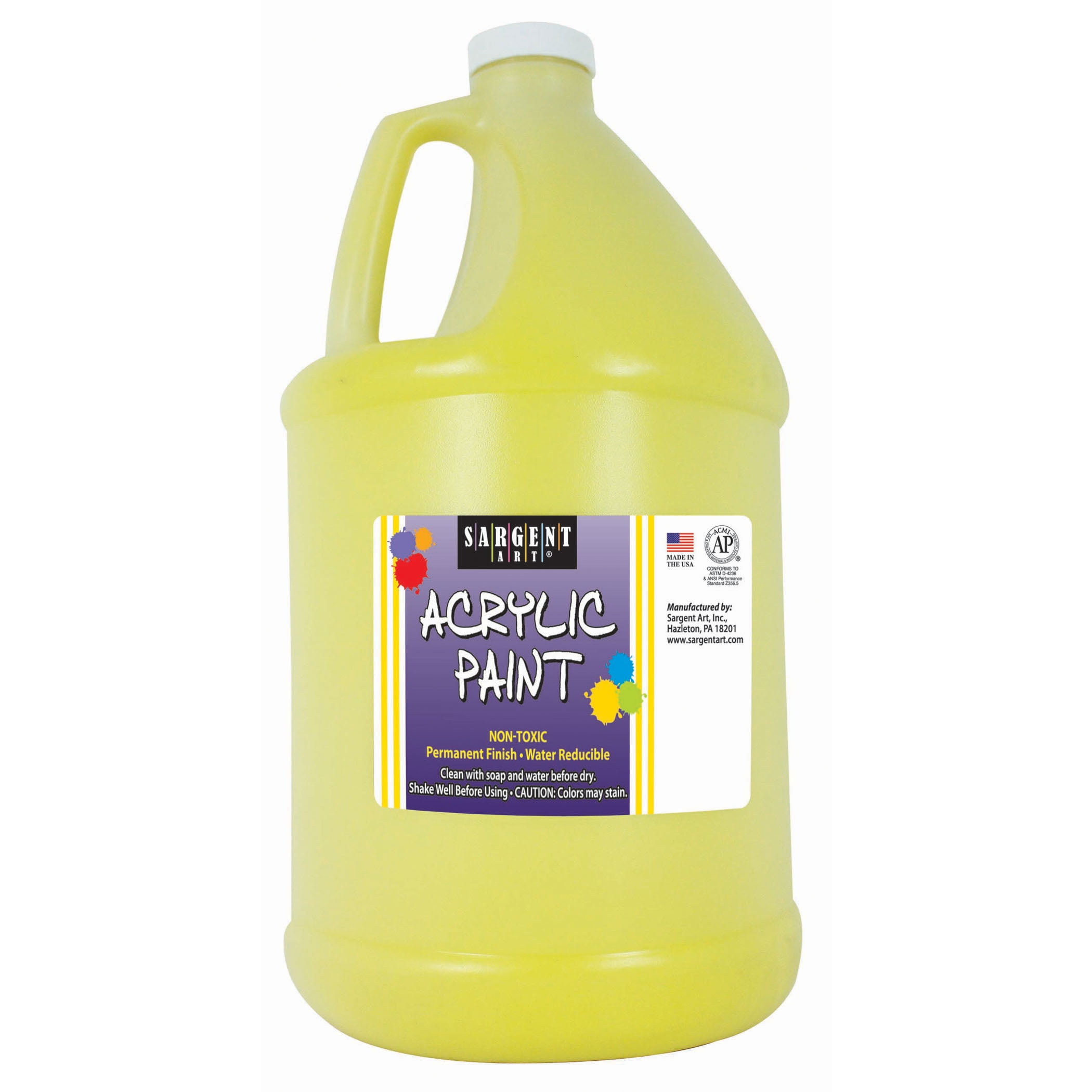 Sargent Art® Acrylic Paint, Yellow, 64 oz. Bottle (Half Gallon)