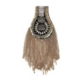 thumbnail image 1 of Brooch Shoulder Brooch Tassels Rhinestones Jewelry Handmade Shiny Epaulet Clothes Decor Silver, 1 of 6