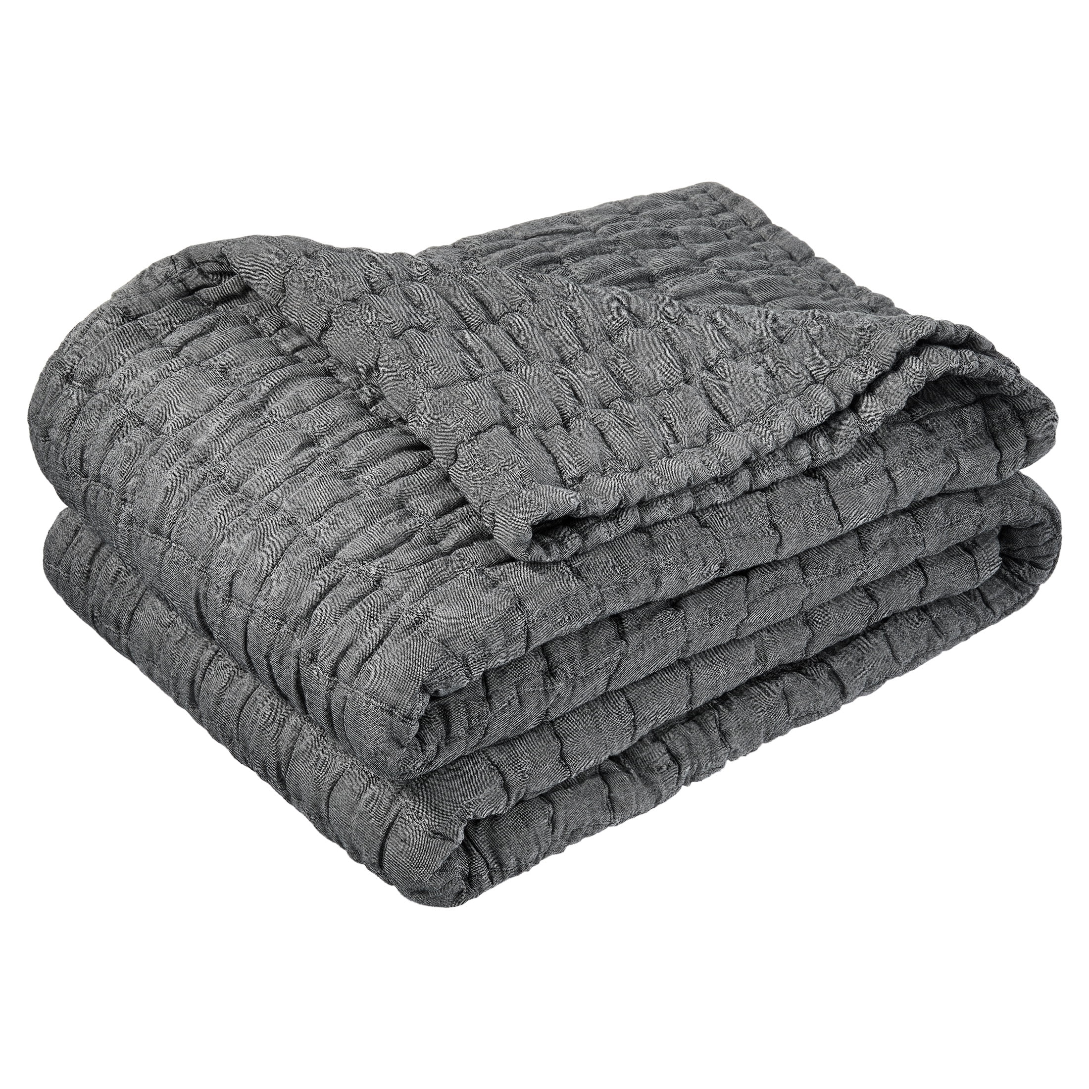 Mainstays Check Matelasse Quilt, Black, King