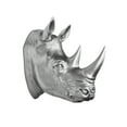 thumbnail image 5 of Rhino Head Sculpture Wall Mount Art Silver Color, 5 of 5