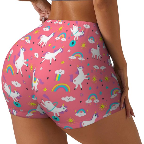 Fotbe Yoga Unicorn Shorts Sin Costuras – Shorts Deportivos de Cintura Alta para Mujer, Elásticos para Gimnasio, Yoga, Running o Ciclismo-X-Large