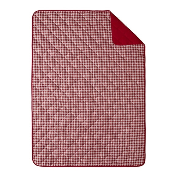 Mainstays Water Repellent Outdoor Blanket, Red Gingham, 1 Piece, 50" x 70"