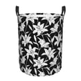 thumbnail image 1 of Balery Lilies Flowers Cesta de ropa redonda con asas, impermeable, independiente, para ropa, juguetes, dormitorio y familia-Medium, 1 of 6