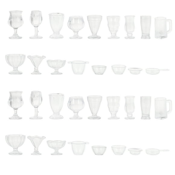 34 Uds. Mini tazas a escala 1/17, modelo de contenedor de comida, taza de simulación, Mini decoración para el hogar