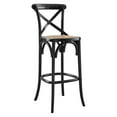 thumbnail image 2 of Modway Gear 43.5" Modern Style Rattan and Elm Wood Bar Stool in Black Finish, 2 of 10