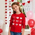 thumbnail image 5 of Posijego Kids Valentine's Day Shirts Long Sleeve Tops Heart Graphic Tees Girls Boys Basic Crew Neck Causal T-Shirts, 5 of 7