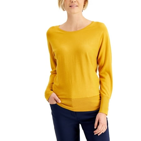 JM Collection Women's Rivet Dolman Sleeve Top Gold Size Medium