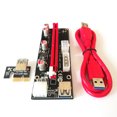 thumbnail image 2 of fashionhome PCI-E Riser Board Extender Board 4-pin 6-pin USB 3.0 Extender Card 1x to 16x Adapter, Blue Cable, 2 of 9