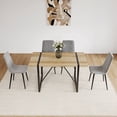 thumbnail image 3 of Dining Chairs (Set of 4), Modern Kitchen Dining Room Chairs, Upholstered Linen Cushion Seat, Sturdy Black Metal Legs (Grey), 3 of 9