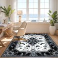 thumbnail image 3 of Design&I 8'x10' Ultra Soft Area Rug, Gothic Insect Motif Ornate Filigree Scroll Bathroom Damask Scrollwork None Fluffy Washable Non Shedding for Bedroom Living Room Under Sectional, 3 of 7