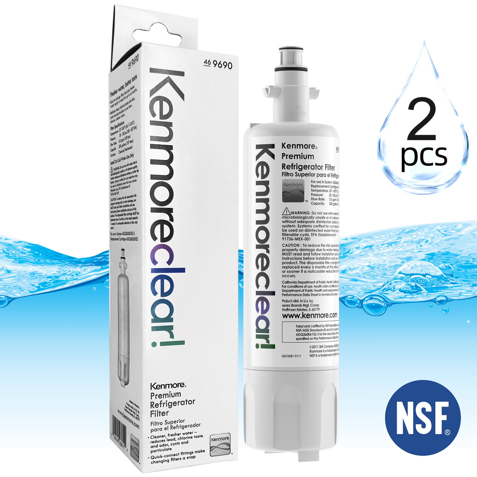Kenmore 9690 Refrigerator Water Filter, Compatible with LT700P
