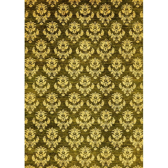 Ahgly Company Indoor Rectangle Abstract Yellow Modern Area Rugs, 2' x 4'