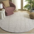 thumbnail image 2 of SAFAVIEH Rumi Janie Abstract Polyester Shag Area Rug, Ivory/Light Beige, 6'7" x 6'7" Round, 2 of 10