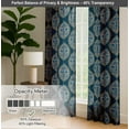 thumbnail image 6 of Vargottam Cotton Rod Pocket/Back Tab Curtains - 96" Floor-Length Drapes for Long Doors or Large Windows - Light Filtering, 3-in-1 Header - Set of 2, 52"x96" - Floral Block Pattern (Blue), 6 of 8