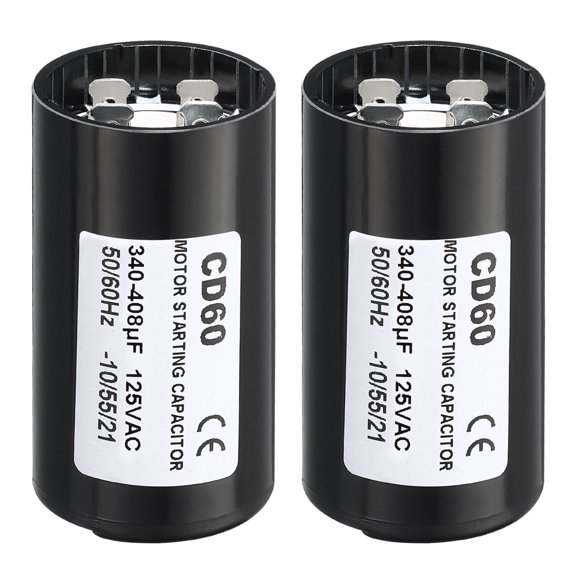 Uxcell Motor Start Capacitor 340-408uF/Mfd 125V 50/60Hz CD60 Run Capacitor 2 Pack
