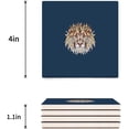 thumbnail image 3 of FMSHPON Lion Style Set of 6 Coaster for Drinks, Absorbent Ceramic Stone Coasters Cup Mat with Cork Base for Home Kitchen Room Coffee Table Bar Decor, 3 of 4