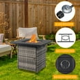 thumbnail image 6 of GZXS Outdoor Propane Fire Pit Table, 28 Inch Patio Gas Fire Table 50,000 BTU Quick-Ignition, Rattan-Look Outdoor Companion w/ Lid (Gray), 6 of 10
