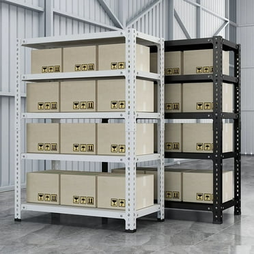 5-Tier Adjustable Metal Shelving Unit, 200 lbs Per Shelf, White Storage Rack for Garage Basement, 39"W x 16"D x 71"H